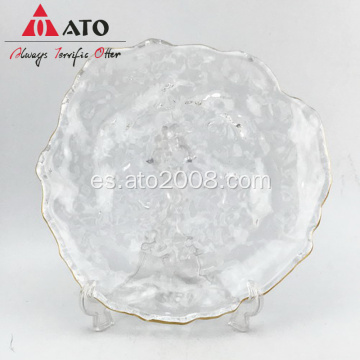 Plato de vidrio de Ato con placas de vidrio de borde de oro